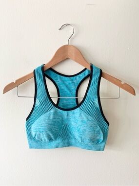 NEW Primark Secret Possessions Heathered Blue and Black Racerback Sports Bra